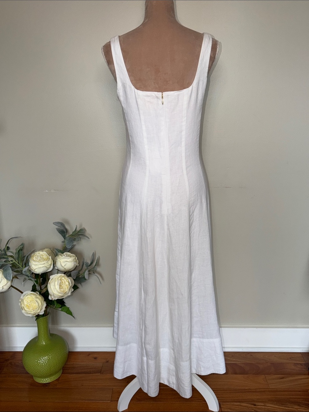 Lilly Pulitzer Calina Linen White Sleeveless Midi Dress Size 6 NWT - Picture 9 of 13
